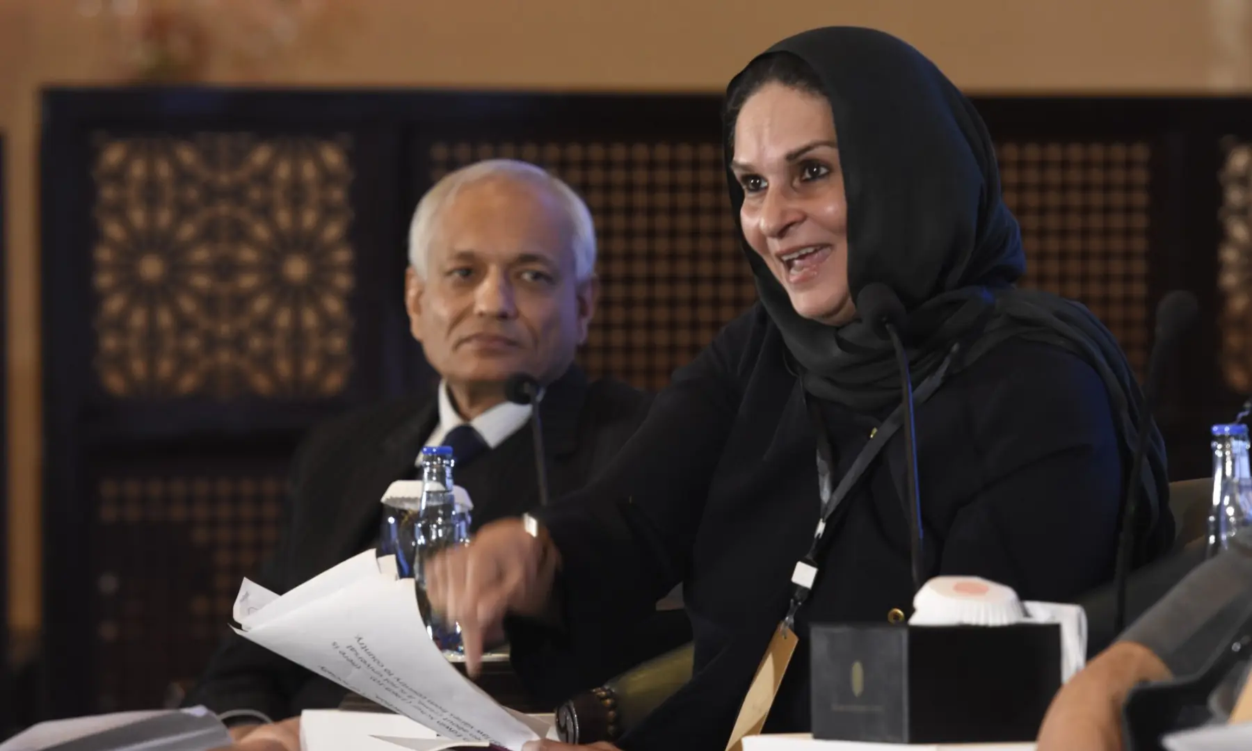 Legal expert Humaira Masihuddin speaks at the summit. — Tanveer Shahzad / White Star