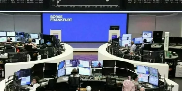 European shares slip after gains in November