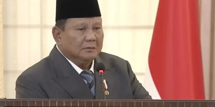 Indonesian President Prabowo Subianto addresses the ceremony along with PM Shehbaz Sharif on December 9. — mediaNewsTV