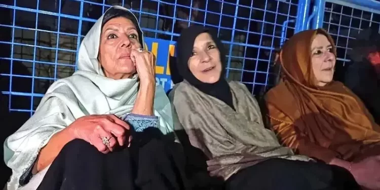 PTI leaders, Imran’s sisters again denied meeting with party founder, stage sit-in outside Adiala jail