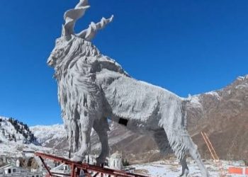 World’s Largest 105-Foot Markhor Sculpture Installed in Kaghan Valley