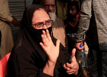 A woman speaks to reporters (not pictured) as she mourns six missing family members who were shopping at Gul Plaza Shopping Centre for a wedding ceremony, on Jan 19, 2026. &mdash; Reuters