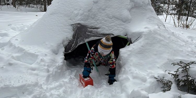 Influencers convinced me I needed to build an igloo for my kids. The results made this snow day bearable, and it was free.