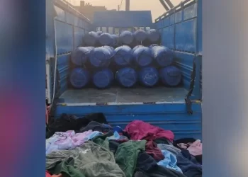 Image shows truck loaded with explosive material. &mdash; Photo via CTD