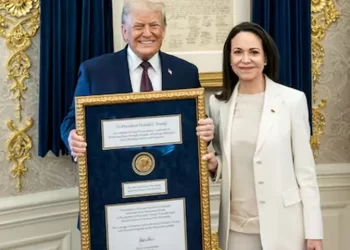 Trump accepts Nobel medal from Venezuelan opposition leader Machado