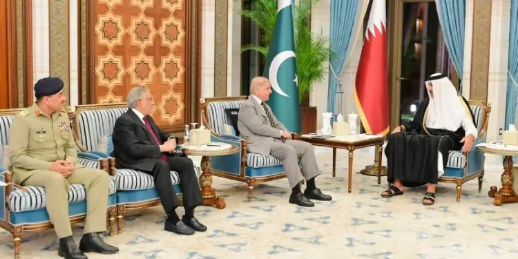 PM Shehbaz meets Qatar’s emir, says both countries to work together for regional peace and stability
