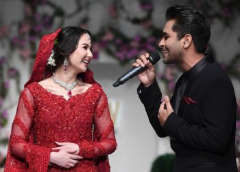 hania aamir and asim azhar as they walk the ramp photo asim azhar instagram