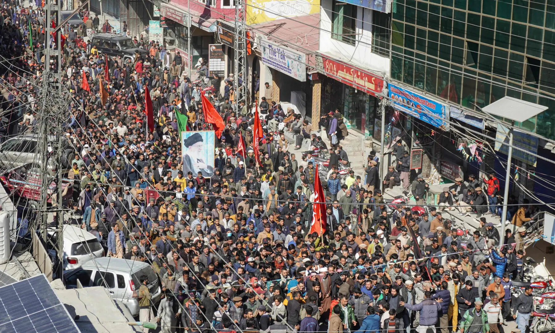  Protesters march during an anti-US and Israel rally in Skardu in Gilgit-Baltistan on March 1, 2026. &mdash; AFP 