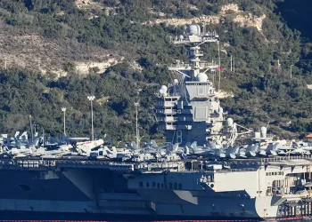 Laundry fire on giant US aircraft carrier injures two