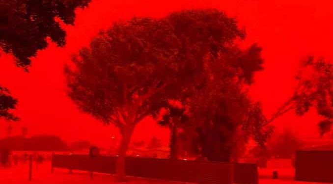 Severe Storm Turns Sky Red in Australia